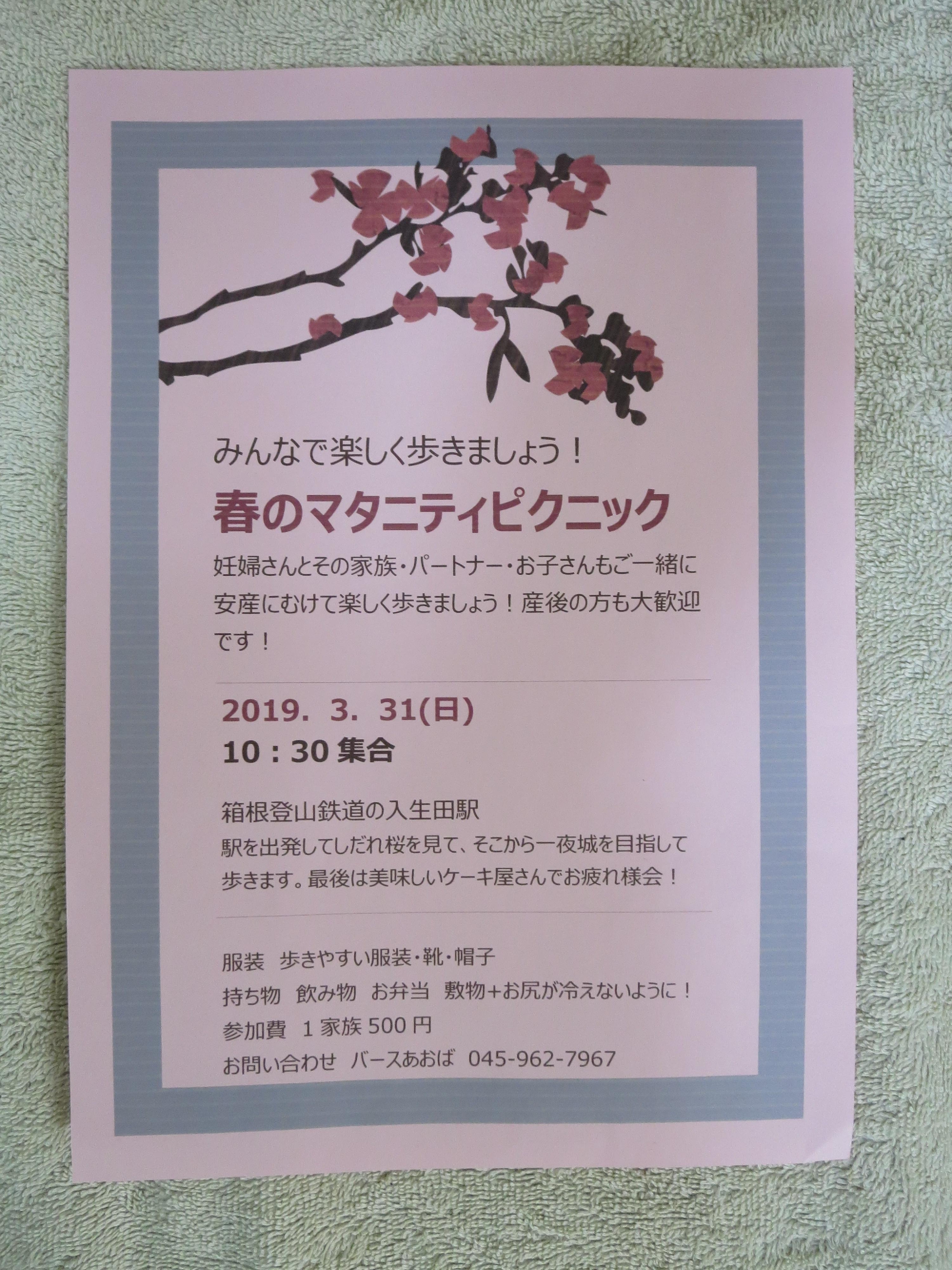 春のマタニティピクニック詳細