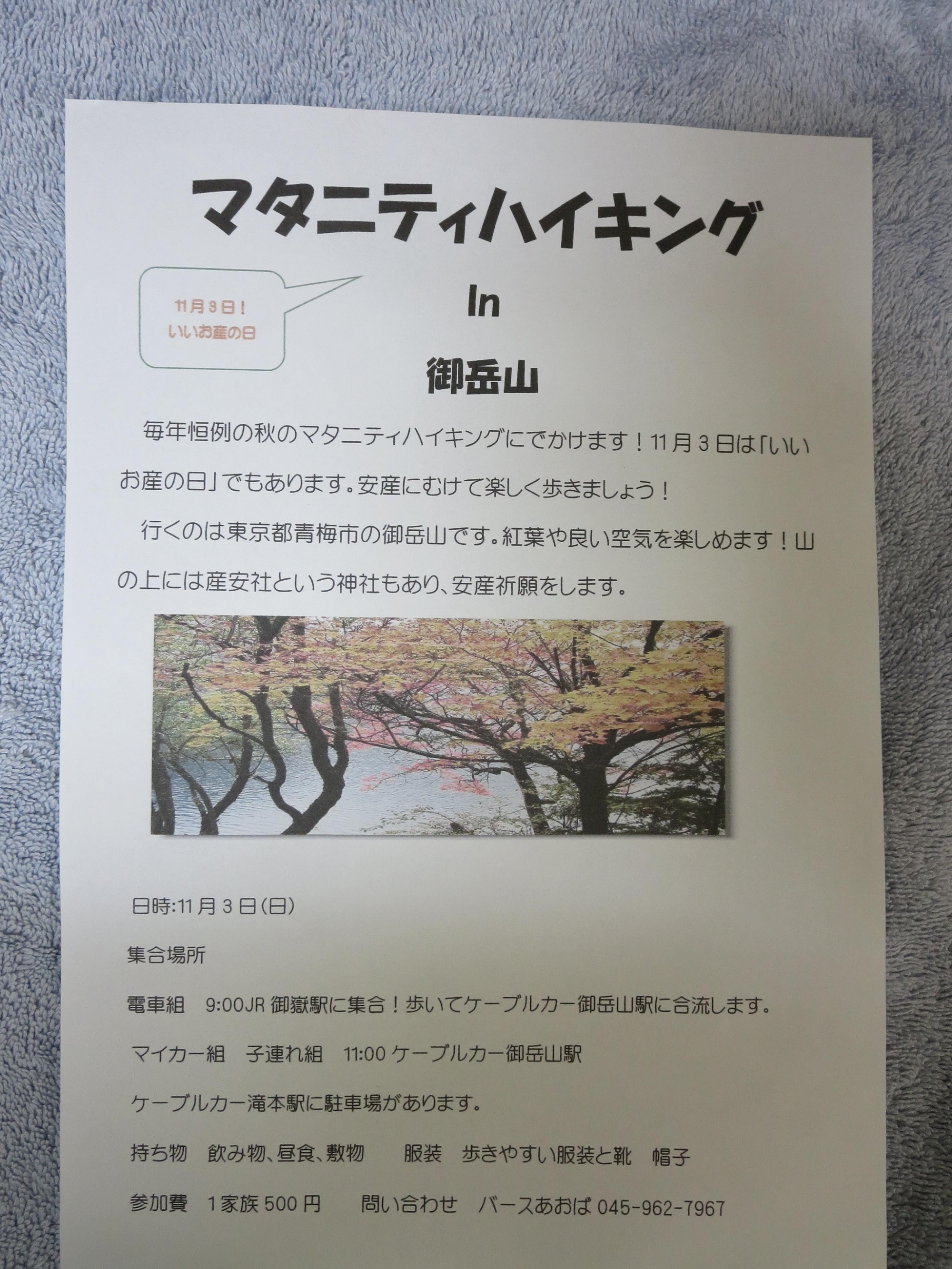 11月3日　マタニティハイキング！